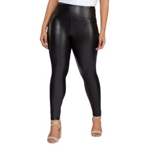 Nwt 7 For all mankind faux leather black pants leggins siz 3X @Z